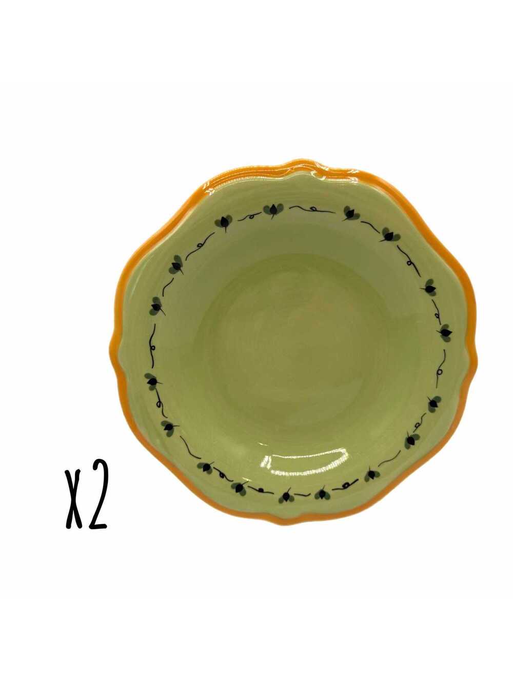 Set of 2 Pfaltzgraff Secrets of Pistoulet 9” Salad Plates – Sage Green